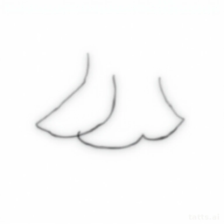 Tattoo design: delicate wave line anklet band tattoo design, fine-line minimalist style, thin b