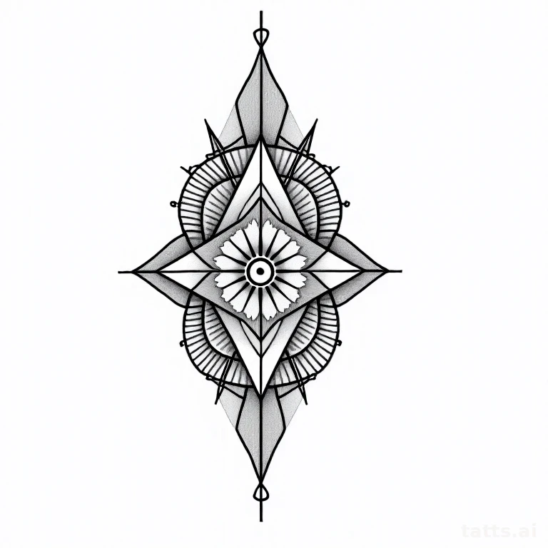 Tattoo design: sacred geometry sleeve panel forearm tattoo design, blackwork style, precise sol