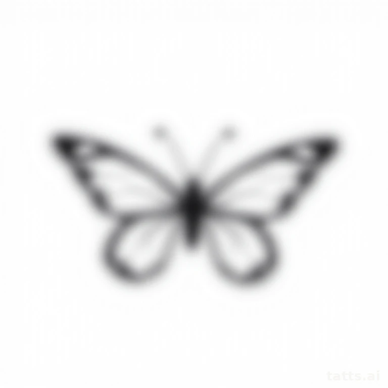 Tattoo design: fine line butterfly wrist tattoo design, delicate single needle wings, minimal b