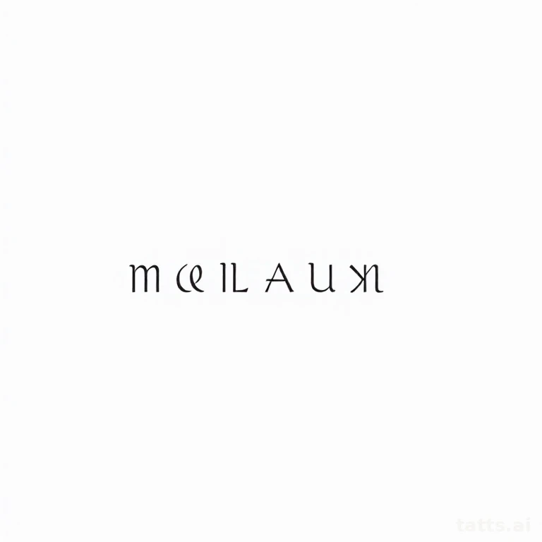 Tattoo design: roman numeral date tattoo design, fine-line minimalist lettering style, thin cle