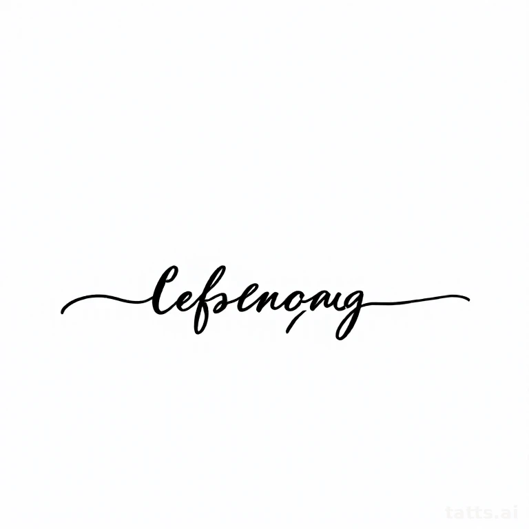 Tattoo design: wraparound script phrase wrist band tattoo design, fine-line lettering style, th