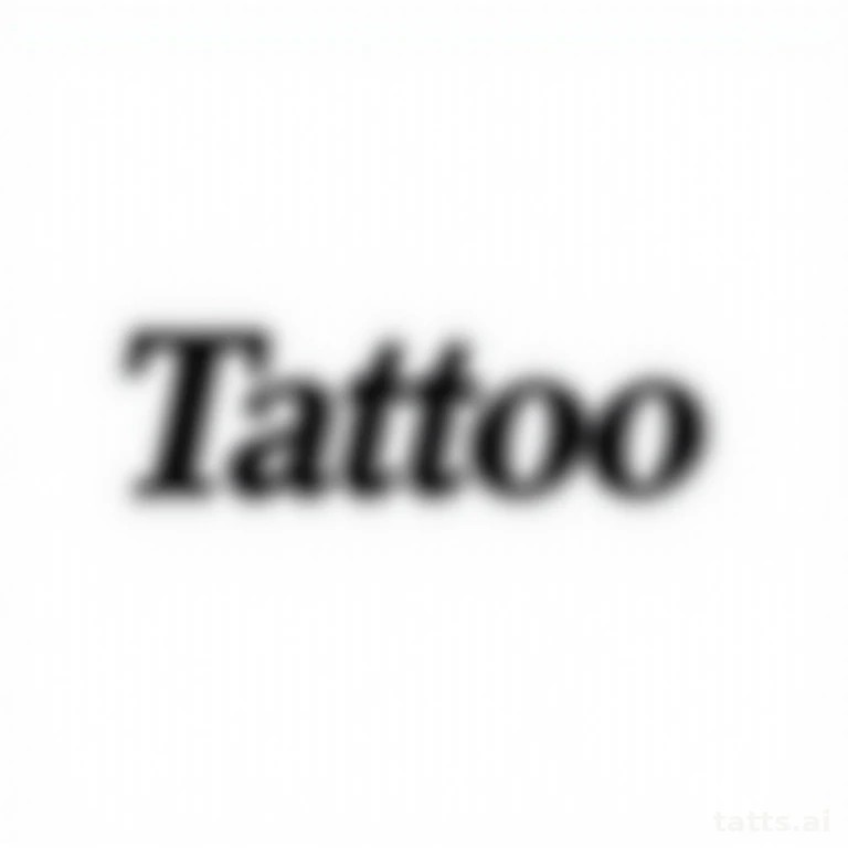 Tattoo design: bold serif single-word tattoo design, thick clean letterforms, solid black ink,