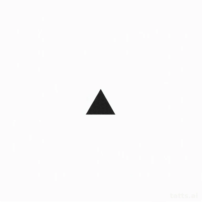 Tattoo design: small geometric triangle tattoo design, minimalist blackwork style, clean solid 