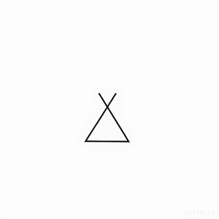 Tattoo design: minimalist geometric triangle tattoo design, simple clean linework, solid black 