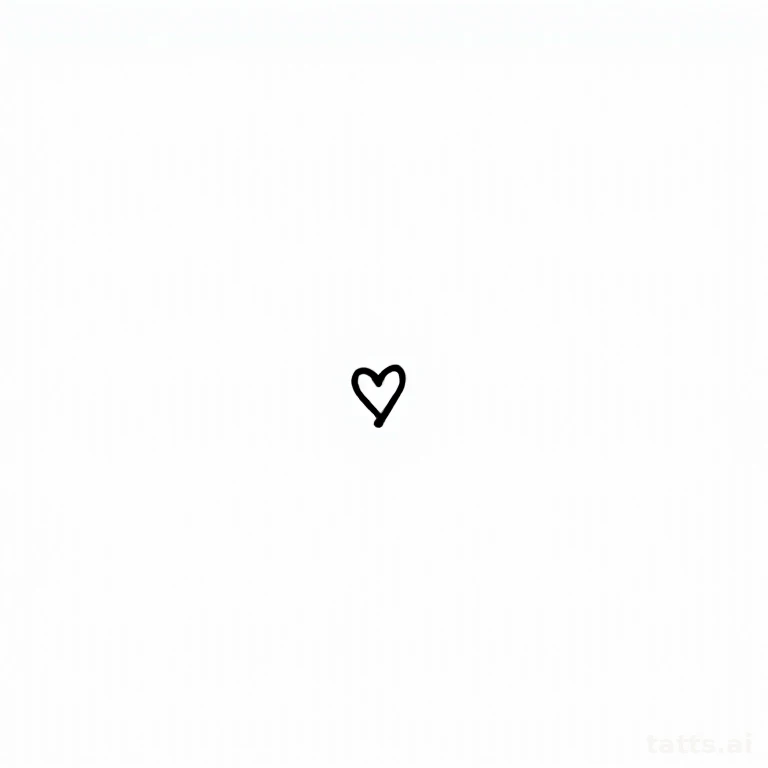 Tattoo design: minimalist small heart outline tattoo design, simple clean linework, solid black