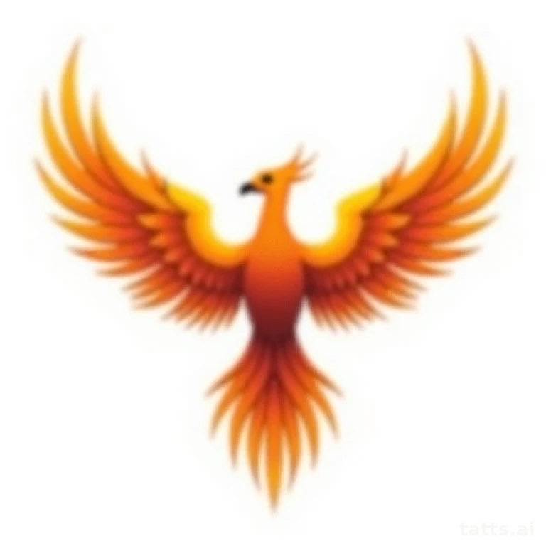 Tattoo design: phoenix wings spread back tattoo design, full wingspan across shoulder blades, g