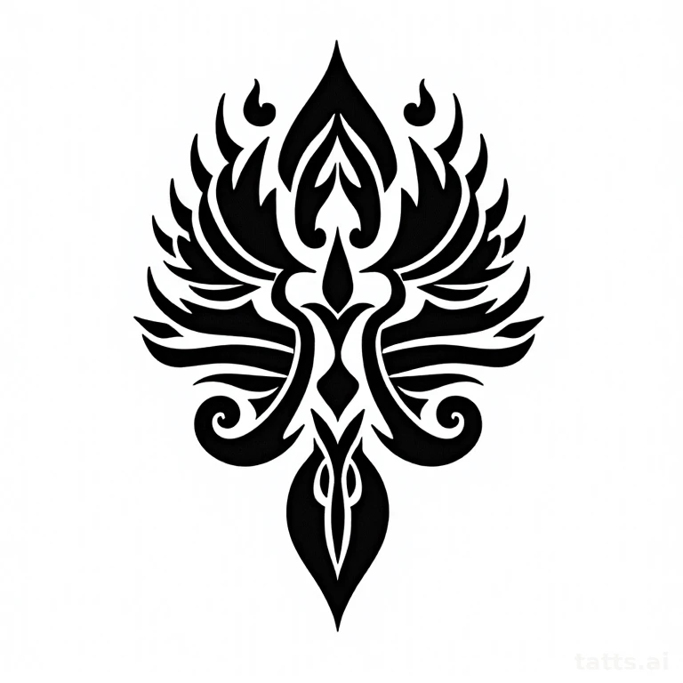Tattoo design: tribal Polynesian shoulder cap tattoo design, bold solid black pattern, isolated