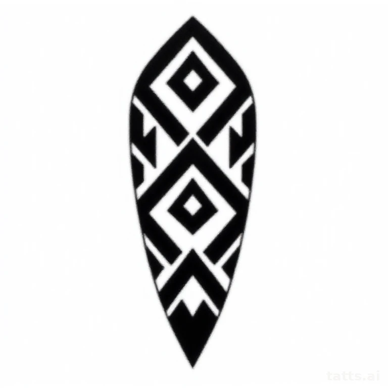 Tattoo design: tribal pattern sleeve composition tattoo design, bold solid black Polynesian-ins