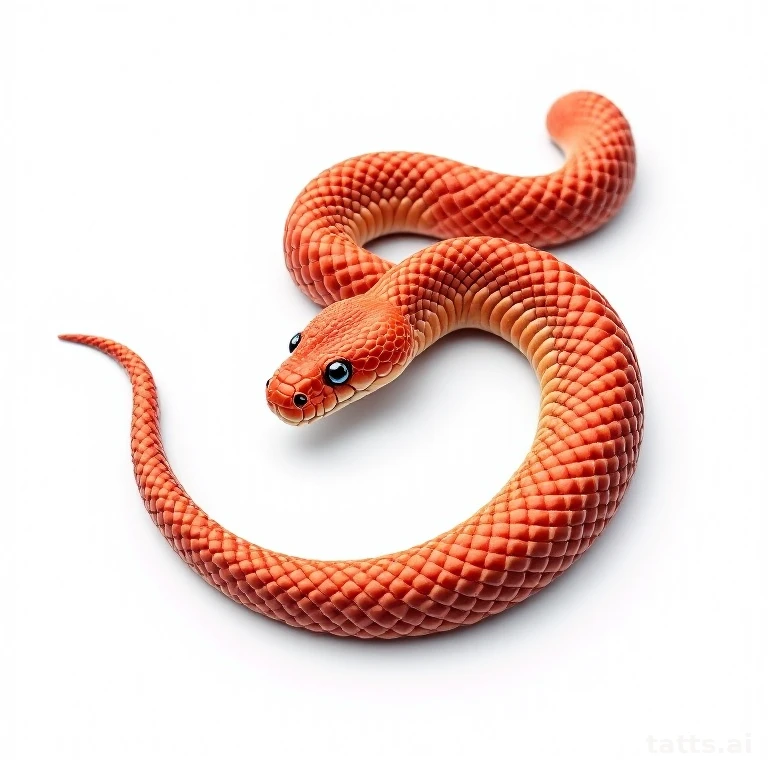 Tattoo design: Realistic coral snake with detailed banded scale pattern, fine-line color realis