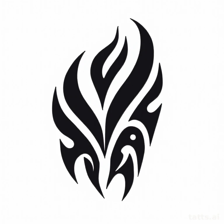 Tattoo design: Polynesian tribal shoulder tattoo design, bold solid black curved patterns, shar