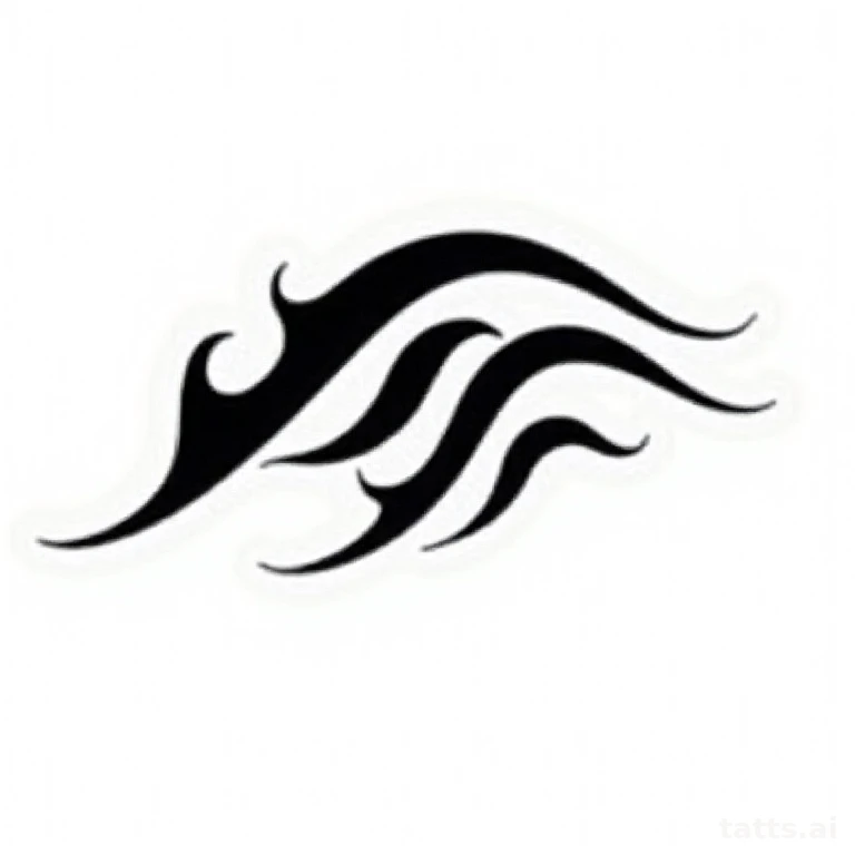 Tattoo design: tribal shoulder cap tattoo design, flowing curved black bands, negative space ac