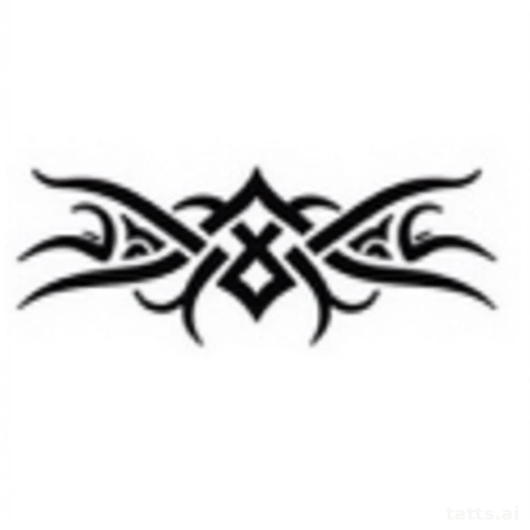 Tattoo design: tribal armband pattern tattoo design, solid black repeating curves, symmetrical