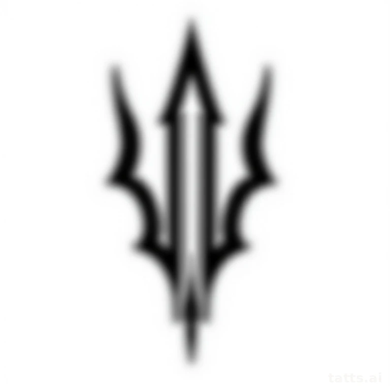 Tattoo design: tribal spearhead pattern tattoo design, bold solid black shapes, sharp pointed g